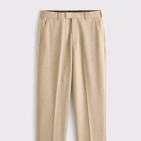 Abercrombie Collins Tailored Linen-Blend Pleated Suit Pant in beige texture - Picture 9 of 12